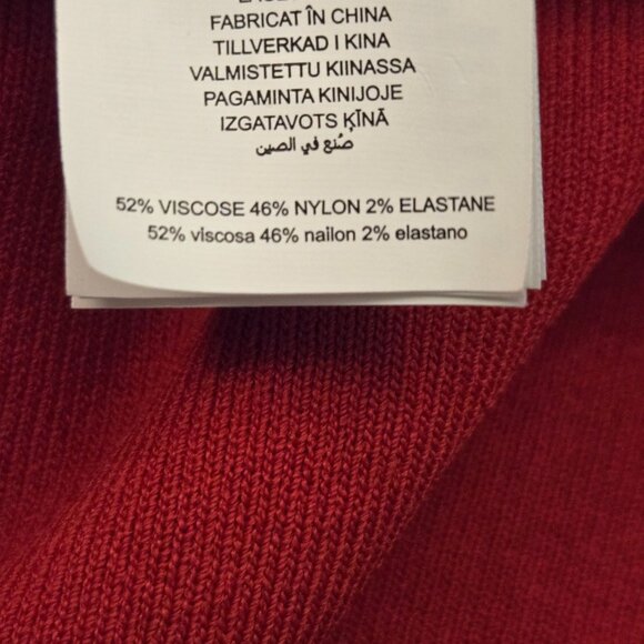 Michael Kors Rhinestone Trimmed Slit Bodycon Dress S Crimson Evening Holiday NWT - Picture 10 of 11